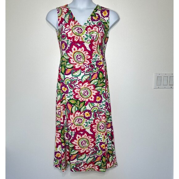 Soft Surroundings Malee Maxi Dress Size PM Surplice Floral Colorful Boho - Picture 1 of 10
